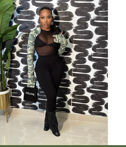 Mesh Camo print shirt