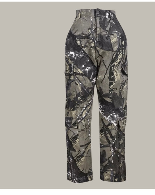 Cam print pants